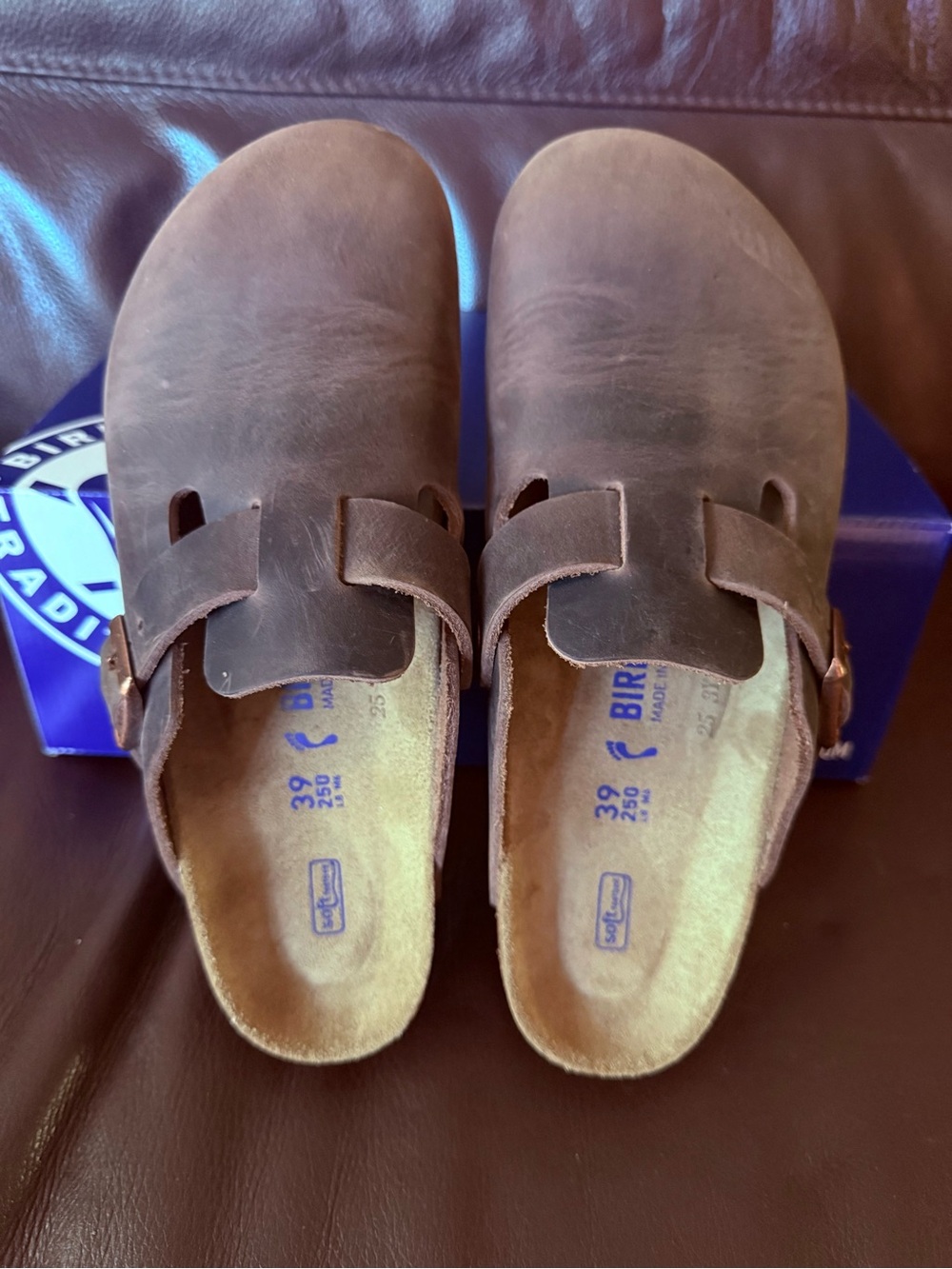 NWT Birkenstock Boston | EU39 Narrow Fit | Habana Oiled Leather | Soft Footbed